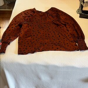 Karlie Rust Brown Leopard Blouse